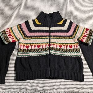 NWT Teddy Fresh women's Fairisle Zip Up Sweater